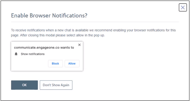 Enable Browser Notifications screen