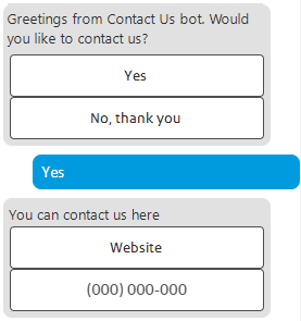 Message with two contact options